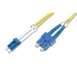 Kabel krosowy (patchcord) DIGITUS światłowodowy LC/SC, dplx, SM 9/125, OS2, LSOH, 3m, żółty Digitus