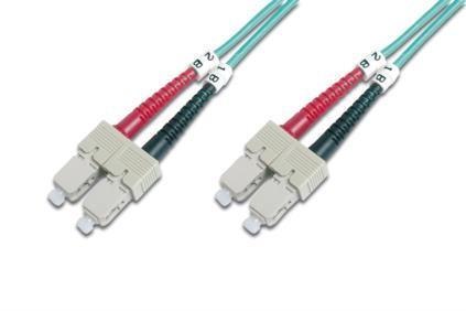 Kabel krosowy (patchcord) DIGITUS światłowodowy SC/SC, dplx, MM 50/125, OM3, LSOH, 1m, turkusowy Digitus Kabel krosowy (patchcord) DIGITUS światłowodowy SC/SC, dplx, MM 50/125, OM3, LSOH, 1m, turkusowy Digitus