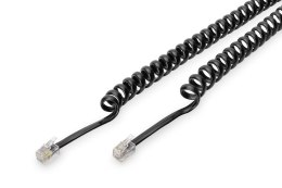 Kabel połączeniowy DIGITUS spiralny do słuchawek telefonicznych RJ10/RJ10 M/M czarny 2m Digitus