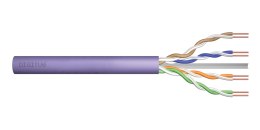 Kabel teleinformatyczny instalacyjny DIGITUS kat.6, U/UTP, Dca, drut, AWG 23/1, LSOH, 50m, fioletowy, ofoliowany Digitus