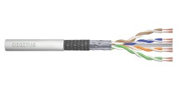 Kabel teleinformatyczny patchcordowy DIGITUS kat.6, SF/UTP, linka, AWG 26/7, LSOH, 305m, szary, karton Digitus