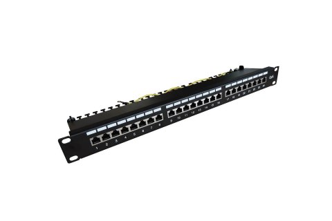 Patch panel DIGITUS 19" 24x RJ45 S/FTP kat. 6 1U z tacką Digitus Patch panel DIGITUS 19" 24x RJ45 S/FTP kat. 6 1U z tacką Digitus