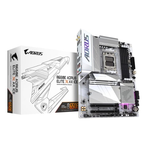 Płyta Gigabyte B650E AORUS ELITE X AX ICE /AMD B650/DDR5/SATA3/M.2/USB3.2/PCIe5.0/WiFi/BT/AM5/ATX Gigabyte Płyta Gigabyte B650E AORUS ELITE X AX ICE /AMD B650/DDR5/SATA3/M.2/USB3.2/PCIe5.0/WiFi/BT/AM5/ATX Gigabyte