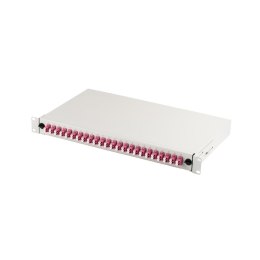 Przełącznica światłowodowa/Panel krosowy DIGITUS z wyposażeniem 19'' 1U, 24x LC dx, OM4, adaptery, wysuwany, szary Digitus