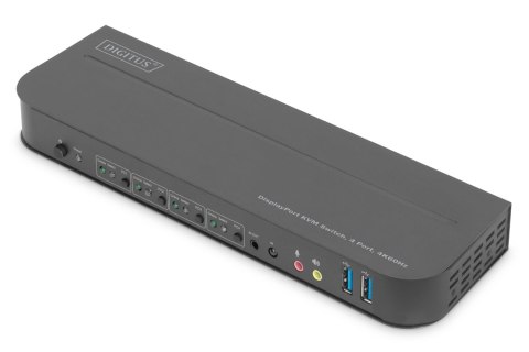 Przełącznik KVM DIGITUS 4 portowy DisplayPort do 1 port DP/HDMI 4K 60Hz 2xUSB, audio Digitus Przełącznik KVM DIGITUS 4 portowy DisplayPort do 1 port DP/HDMI 4K 60Hz 2xUSB, audio Digitus