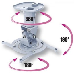 Ramię do projektora Techly 22 cm. 10kg, sufitowe, białe Techly