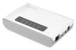 Serwer sieciowy DIGITUS wielofunkcyjny, bezprzewodowy 2-portowy, USB 2.0, 300Mbps Digitus