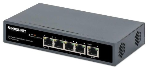 Switch niezarządzalny Intellinet 4x 10/100/1000 Mbps PoE 25W/65W + 1x PoE PD 95W Intellinet Switch niezarządzalny Intellinet 4x 10/100/1000 Mbps PoE 25W/65W + 1x PoE PD 95W Intellinet