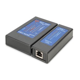 Tester DIGITUS kabli sieciowych i komunikacyjnych LED, kat.5e-kat.6A, (RJ45, RJ12, RJ11), Auto-Scan z PoE Digitus