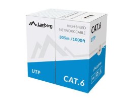 Kabel UTP Lanberg kat. 6 305m drut CU szary LANBERG