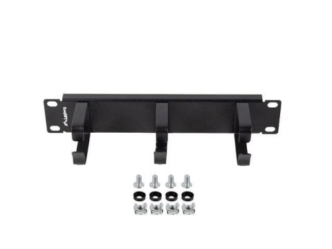 Organizer kabli Lanberg 19" 1U z 3 metalowymi uchwytami typ B Czarny LANBERG