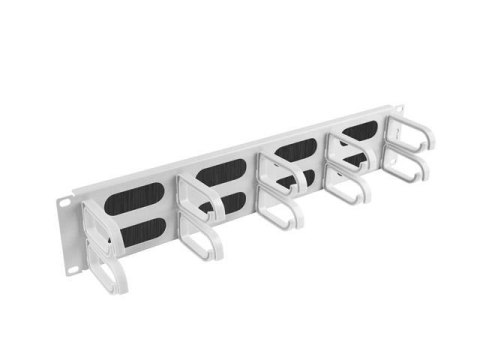Organizer kabli Lanberg AK-1204-S 19" 2U z 5 uchwytami panel szczotkowany - typ B szary LANBERG