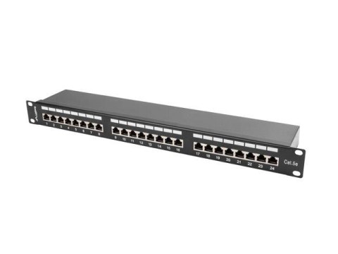 Patch panel Lanberg PPS5-1024-B 24 port 1U kat.5e ekranowany czarny LANBERG Patch panel Lanberg PPS5-1024-B 24 port 1U kat.5e ekranowany czarny LANBERG