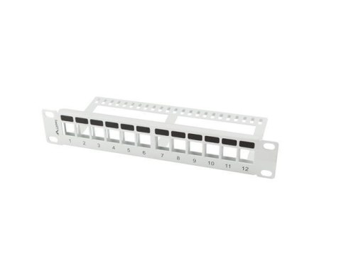 Patch panel pusty Lanberg 12 port 1U 10" z organizerem do modułów keystone szary LANBERG Patch panel pusty Lanberg 12 port 1U 10" z organizerem do modułów keystone szary LANBERG