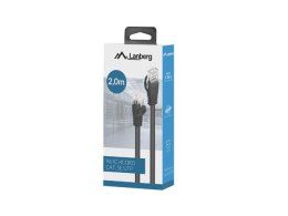 Patchcord Lanberg UTP kat.5e 2m czarny box fluke passed LANBERG