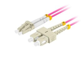 Patchcord światłowodowy Lanberg MM LC/UPC-SC/UPC DUPLEX 3.0MM OM4 50/125 LSZH 5m fioletowy LANBERG