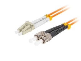 Patchcord światłowodowy Lanberg MM ST/UPC-LC/UPC DUPLEX 3.0MM OM2 50/125 LSZH 1m pomarańczowy LANBERG