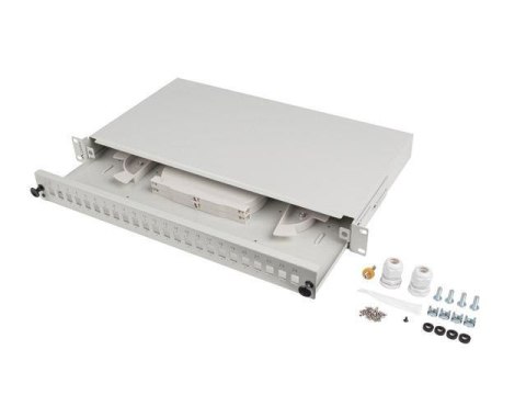 Przełącznica światłowodowa Lanberg 24xSC Simplex / 24xLC Duplex RACK 19" 1U Szara + akcesoria LANBERG