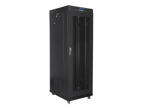 Szafa instalacyjna Rack stojąca 19" 37U 600x800 czarna drzwi perforowane LCD Lanberg (flat pack) LANBERG Szafa instalacyjna Rack stojąca 19" 37U 600x800 czarna drzwi perforowane LCD Lanberg (flat pack) LANBERG