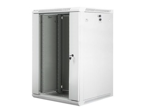 Szafa instalacyjna Rack wisząca 19" 18U 600x600 szara Lanberg (flat pack) LANBERG