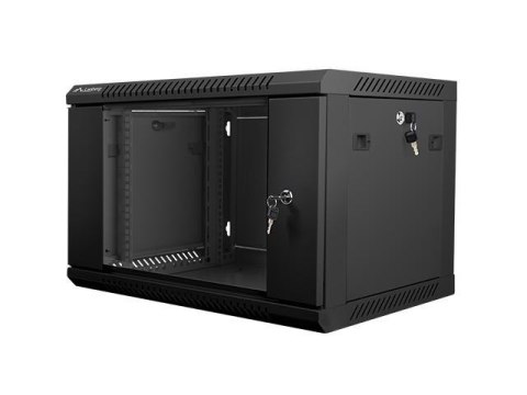 Szafa instalacyjna Rack wisząca 19" 6U 600x450 czarna Lanberg (flat pack) LANBERG