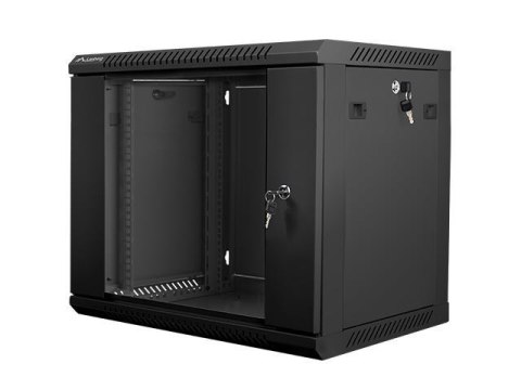 Szafa instalacyjna Rack wisząca 19" 9U 600x450 czarna Lanberg (flat pack) LANBERG Szafa instalacyjna Rack wisząca 19" 9U 600x450 czarna Lanberg (flat pack) LANBERG