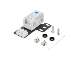 Termostat zamykający Lanberg 10A do szaf z uchem montażowym Rack i kostką elektryczną szary LANBERG