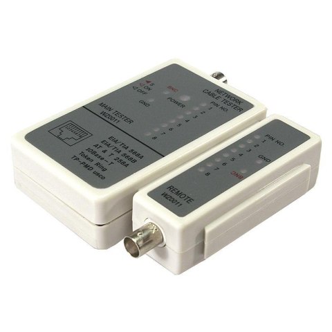 Tester kabli LogiLink WZ0011 do złącz RJ45 i BNC, z jednostką zdalną LogiLink Tester kabli LogiLink WZ0011 do złącz RJ45 i BNC, z jednostką zdalną LogiLink