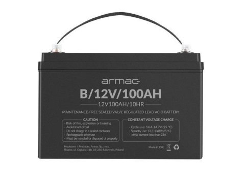 Akumulator Armac VRLA AGM 12V/100AH Uniwersalny ARMAC Akumulator Armac VRLA AGM 12V/100AH Uniwersalny ARMAC