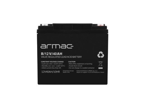 Akumulator Armac VRLA AGM 12V/40AH Uniwersalny ARMAC Akumulator Armac VRLA AGM 12V/40AH Uniwersalny ARMAC