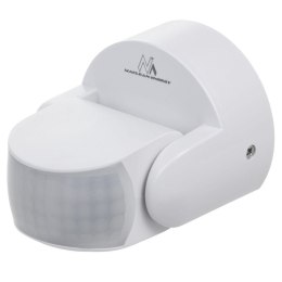 Czujnik ruchu PIR Maclean, na podczerwień, IP65, biały, zasięg 12m, max. obiążenie 800/1200W, MCE468 W Maclean