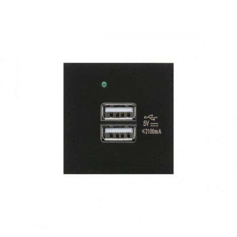 Gniazdo USBx2 z ładowarką Maclean MCE728B podwójne, 2.1A fast charge, czarne Maclean Gniazdo USBx2 z ładowarką Maclean MCE728B podwójne, 2.1A fast charge, czarne Maclean