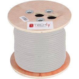 Kabel instalacyjny TechlyPro skrętka Cat5e F/UTP drut 100% miedź, 305m szary Techly