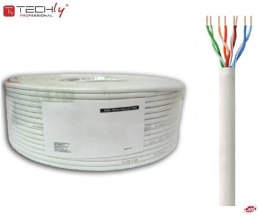Kabel instalacyjny TechlyPro skrętka Cat6 U/UTP linka 100m, CCA szary Techly