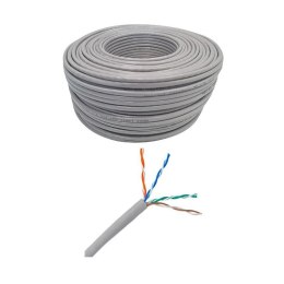 Kabel sieciowy skrętka LAN Netrack cat 5e UTP, szary, 100m , CCA NETRACK