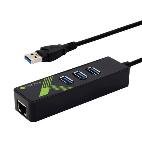 Karta sieciowa / Adapter Techly USB 3.0 na Gigabit RJ45 Hub 3x USB Techly Karta sieciowa / Adapter Techly USB 3.0 na Gigabit RJ45 Hub 3x USB Techly