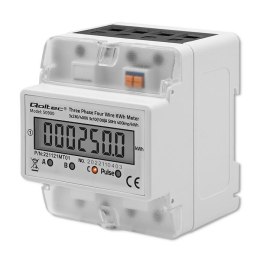 Miernik zużycia energii Qoltec na szynę DIN | trójfazowy elektroniczny licznik | 400V | LCD | 4P Qoltec