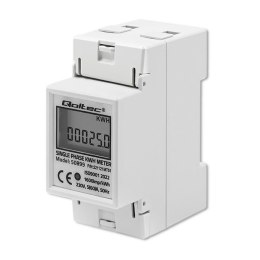 Miernik zużycia enrgii Qoltec na szynę DIN | jednofazowy elektroniczny licznik | 230V | LCD | 2P Qoltec