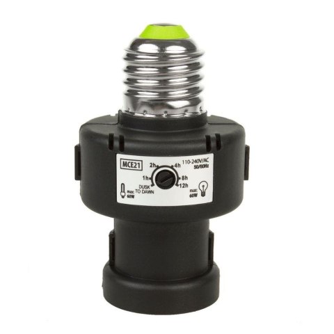 Oprawa żarówki E27 Maclean MCE21 B z czujnikiem zmierzchu oraz timerem 100W Maclean Oprawa żarówki E27 Maclean MCE21 B z czujnikiem zmierzchu oraz timerem 100W Maclean