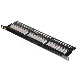 Patch panel 19'' Netrack 24-porty kat. 5e UTP, 0,5U/1U z półką NETRACK