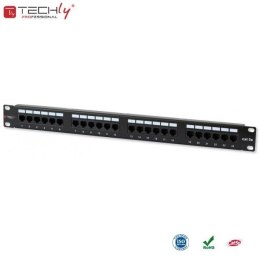 Patch panel TechlyPro 1U UTP 24xRJ45 Cat.5e, czarny Techly