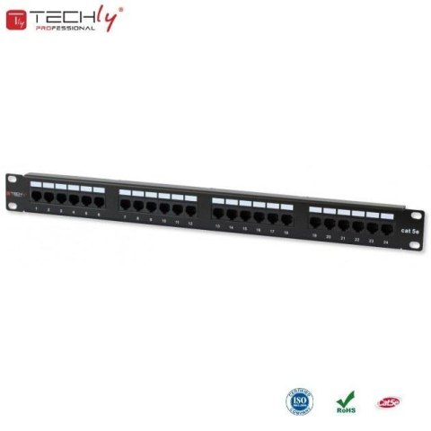Patch panel TechlyPro 1U UTP 24xRJ45 Cat.5e, czarny Techly Patch panel TechlyPro 1U UTP 24xRJ45 Cat.5e, czarny Techly