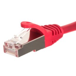 Patchcord RJ45, Netrack osłonka zalewana, kat. 5e FTP/STP, 0,5m czerwony NETRACK