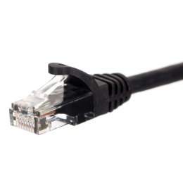 Patchcord RJ45, Netrack osłonka zalewana, kat. 5e UTP, 0,25m czarny NETRACK