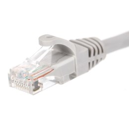 Patchcord RJ45, Netrack osłonka zalewana, kat. 5e UTP, 0,5m szary NETRACK