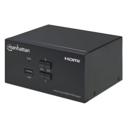 Przełącznik KVM Manhattan HDMI / USB 2x1 Dual-Monitor Video 4K*30Hz Manhattan