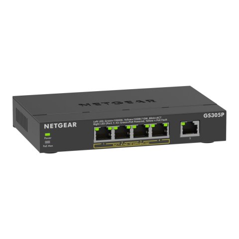 Switch niezarządzalny Netgear GS305Pv3 5x 100M/1G (4xPoE+ 63W) Netgear Switch niezarządzalny Netgear GS305Pv3 5x 100M/1G (4xPoE+ 63W) Netgear