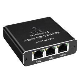 Switch niezarządzalny Qoltec mini rozdzielacz splitter 1x3 port RJ45 | 1000Mbps | USB-C | Aluminium Qoltec