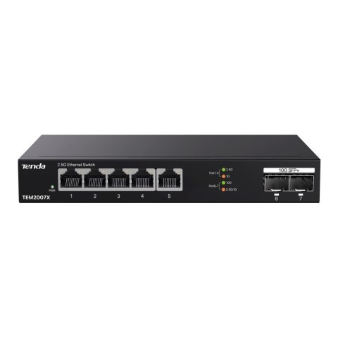 Switch niezarządzalny Tenda TEM2007X 5x2,5GbE 2x10G SFP+ Tenda Switch niezarządzalny Tenda TEM2007X 5x2,5GbE 2x10G SFP+ Tenda