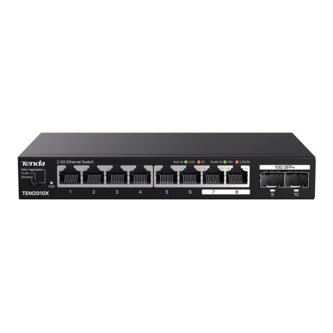Switch niezarządzalny Tenda TEM2010X 8x2,5GbE 2x10G SFP+ Tenda Switch niezarządzalny Tenda TEM2010X 8x2,5GbE 2x10G SFP+ Tenda